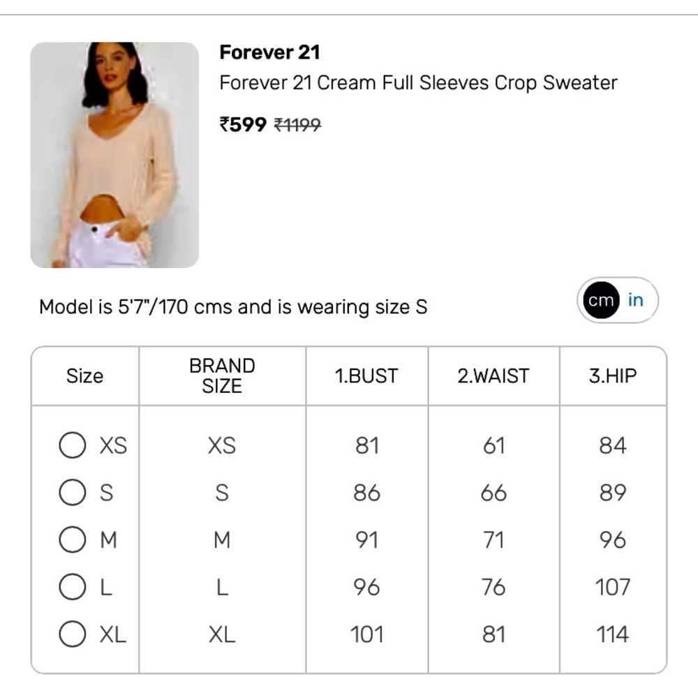 Cream crop top sweater cropped knit forever21 oatmeal EUC flattering sexy small - Picture 10 of 10